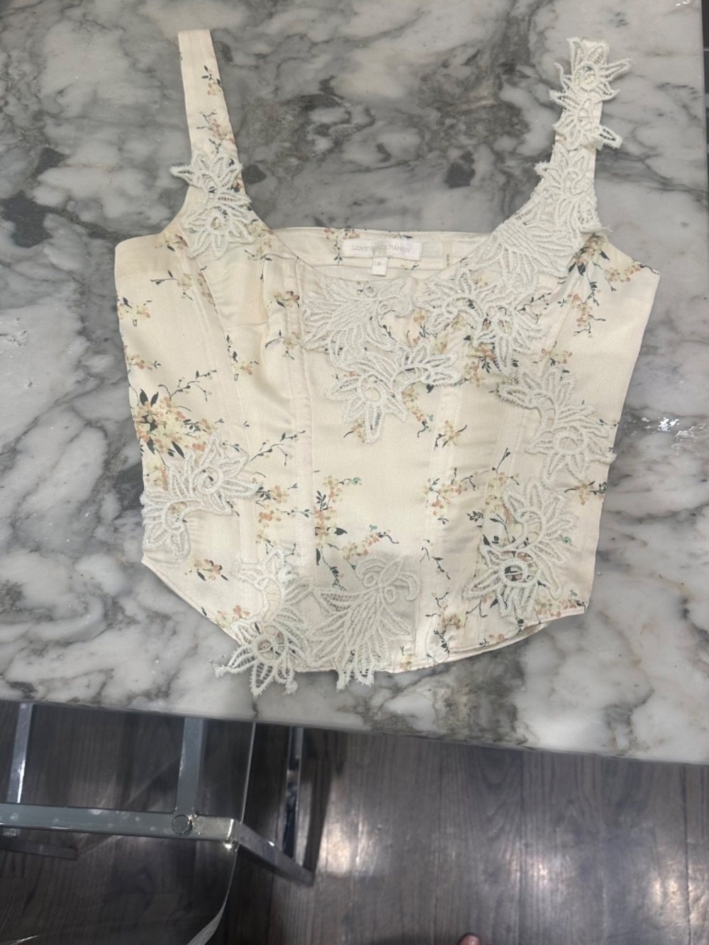 LoveShackFancy Mori Bustier Top Canary Yellow - Picture 4 of 8